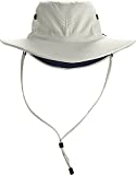 Coolibar UPF 50+ Men's Leo Shapeable Wide Brim Hat - Sun Protective (Large/X-Large- Stone/Navy)