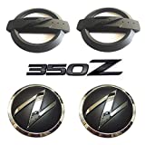 New REPLACEMENT Metal 350Z Badge Kits Car Body Front Rear Fender Black Emblems Badges Stickers for NISSAN 350Z Fairlady Z33 Emblems Badges