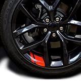 Wheel Decals Hash Stripe Stickers Fits 18"- 21" Wheels, 6Pcs Reflective Car Wheel Rim Decal Stripes Decoration Accessories (Red)