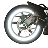 customTAYLOR33 (All Vehicles White/Silver/Chrome High Intensity Grade Reflective Copyrighted Safety Rim Tapes (Must Select Your Rim Size), 17" (Rim Size for Most SportsBikes)