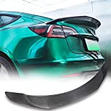 TGFOF Real Carbon Fiber Spoiler for Tesla Model 3 Spoiler Sedan 2016-2021 Rear Carbon Fiber Car Trunk High-Kick Tail Spoiler Wing Lip Car Accessories