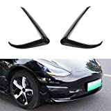 Xipoo Fit Tesla Model 3 Fog Light Trim Front Fog Light Cover Eyebrow Cover Trim Frame Exterior Decoration for 2017 2018 2019 2020 2021 2022 Tesla Model 3 Accessories (Glossy Black)