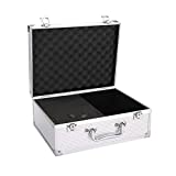 Tattoo Kit Box Case,Tattoo Case Organizer 12.6" x 9.5" x 5.1" W/Lock Tattoo Machine Carrying Case,Aluminum Alloy with Sponge for Tattoo Machine Case (silver)