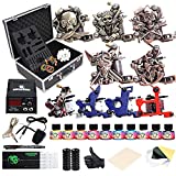 Dragonhawk Complete Tattoo Kit with Case, Beginner Traditional Coils Tattoo Machines, Power Supply Immortal Tattoo Inks,Tattoo Needles Foot Pedal Grips Tips