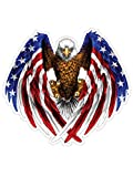 Hit or Miss Designs Bald Eagle American Flag Sticker Decal for Cars, Trucks, Motorcycles, Computers, Or Any Smooth Flat Surface