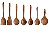 Wooden Utensils Set for Kitchen, Messon Handmade Natural Teak Cooking Spoons Wooden Spatula for Nonstick Cookware (7 sets)