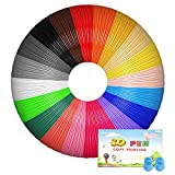 3D Pen Filament PLA Refills 20 Colors, 16 ft per Color Total 320 ft 1.75mm Filament for 3D Pen Comes with 2 Finger Caps & Drawing Guide Book Compatible with MYNT3D SCRIB3D Pen [3D Pen NOT Include]