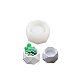 Ceramic Clay Mold DIY Silicone Succulent Plants Concrete Planter Vase Molds Handmade Craft Cake Pizza Jelly Microwave and Freezer Mould (Diamond)