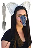 GGE Elephant Ears, Tail, Nose Trunk Costume Accessories Kit Gray