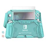 Letobee Protective Case for Nintendo Switch Lite, Comfortable Grip Case with Kickstand and HD Screen Protector & Paw Thumb Caps (Teal)