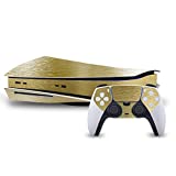 Brushed Gold Metal - Air Release Vinyl Decal Mod Kit for PlayStation 5 (PS5) console by System Skins