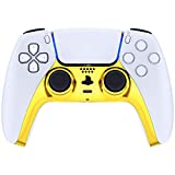 eXtremeRate Chrome Gold Glossy Decorative Trim Shell for PS5 Controller, DIY Replacement Clip Shell, Custom Plates Cover for Playstation 5 Controller w/Accent Rings - Controller NOT Included