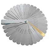 ZLKSKER 32 Blade Steel Feeler Gauge (0.0015Inch to 0.035Inch), Thickness Feeler Gage Gauge, Gap Measuring Tool with Metric & Imperial, Great for Checking Valves & Building Engines