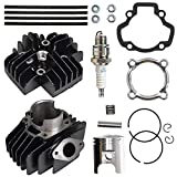 NICHE 60cc Big Bore Piston Gasket Cylinder Head Kit for 1979-2017 Yamaha PW50 QT50 YF60S 4-Zinger YT60 Tri-Zinger