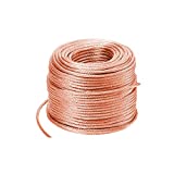 XMRISE Braided Copper Wire Drain Cable Electric Stranded Round Bare Spiral Flexible Grounding Lead Conductive Conductors 6#