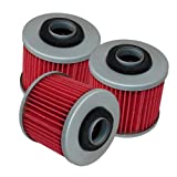 Caltric Oil Filter Set Compatible with Yamaha XV250 2002-2021 | Virago 250 XV250 2002-2007 | V-Star 250 XV2502008-2021 | 5JX-13440-00-00 2H0-13440-90-00 4X7-13440-00-00 4X7-13440-01-00 | 3 Pack