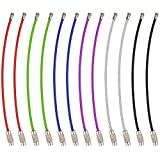 Keychain, Wisdompro 12 Pack of 4.3 Inches Stainless Steel Wire Ring 2mm Cable Loop Rings for Hanging Luggage Tag, Keys and ID Tag Keepers - MultiColor