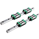 CHUANGNENG 2PCS Linear Rail HGR20 1500mm Linear Guide Rail HGH20CA HGH20 Linear Slide Rail + 4PCS TRH20B Carriage Slider Block CNC Kit for DIY CNC Routers Lathes Mills