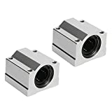 Aopin SCS20UU Linear Ball Bearing Aluminum Slide Block, ID 20mm Linear Motion Ball Bearings CNC Slide Bushing, 4 Rows of Steel Balls, Great for CNC, 3D Printer, Linear Rail Guide