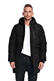 Alpine North Mens Vegan Down Winter Puffer Coat, Black, Medium