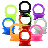 9 Pair Silicone Flexible Thin Ear Plugs Tunnels Double Flared Expander Ear Gauges Piercing (Gauge=3/4"(20mm))