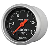 Auto Meter (3302) Sport Comp 2-1/16" 0-15 PSI Mechanical Boost Gauge