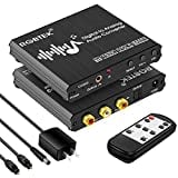 Digital to Analog Audio Converter with Remote, 192KHz DAC Converter with Volume Control&Bass Adjustment, DAC Box with Optical/Coaxial/Spdif Input and RCA 3.5mm Output Compatible with TV/PS4/DVD