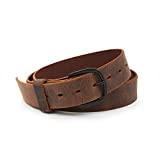 Bootlegger Leather Belt | Made in USA | Brown with Black Buckle - 36