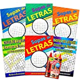 Spanish Word Find Puzzle Books for Adults Seniors -- Set of 6 Word Search Books (Over 390 Puzzles Total) ~ Libros de Búsqueda de Palabras y Crucigramas Para Adultos