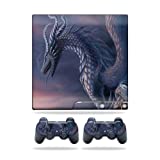 MightySkins Skin Compatible with Sony Playstation 3 PS3 Slim Skins + 2 Controller Skins Sticker Dragon Fantasy