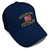 Speedy Pros Baseball Cap American Veteran Korean War A Embroidery Acrylic Dad Hats for Men & Women Strap Closure Navy