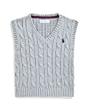 Polo Ralph Lauren Boys Cable-Knit Sweater Vest (Andover Heather, 12 Months, 12_Months)