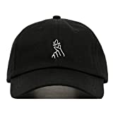 Korean Heart Baseball Hat, Embroidered Dad Cap, Unstructured Soft Cotton, Adjustable Strap Back (Multiple Colors) (Black)