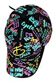 Flipper New Version of Designer Multi Colors Doodle Sketch Graffiti Cotton Baseball Cap K-pop Korean Dad Hat, (Black, Medium ~ Large (22 3/8" ~ 23 1/8"))