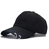 Kokkn Baseball Cap Wings Kpop Bangtan Boys Outdoor Iron Ring Hat Casual Adjustable Dad Hat Hip Hop Hat (Black Ring)