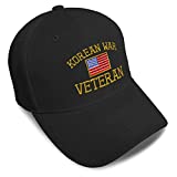 Speedy Pros Baseball Cap American Veteran Korean War A Embroidery Acrylic Dad Hats for Men & Women Strap Closure Black