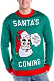 Tipsy Elves Santa Claus is Coming to Town Ugly Christmas Sweater for Men That's What she Said! Funny Guy's Pullover for The Holidays Size XXL