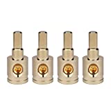 Amp Input Reducer 4pcs 1/0 Gauge to 4 Gauge Wire Reducer Power/Ground Input Reducer Adapter Brass with Gold Plated