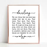 Darling, The One Thing You Have That Nobody Else Has is You, Nursery Print, Gift for Daughter, Children Decor, Girl's Room Decor, Nursery Quotes, 8x10 inch No Frame