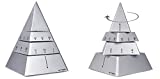 Time Pyramid Desk Clock Moving Sculpture Timepiece 6 inches - Silver