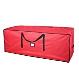 Sattiyrch Christmas Tree Storage Bag,Fits Up to 9 ft Tall Artificial Tree,Heavy Duty 600D Canvas Red Christmas Tree Storage Container with Sleek Dual Zipper and Durable Handles