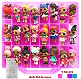 HOME4 Double Sided Storage Container - No BPA - Organizer Case - 48 Compartments - Compatible with Dolls LOL lils, Pets, Surprise Tiny Toys, Shopkins, Accessories, Beads, Crafts (Pink)