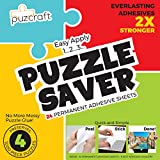 Puzcraft Puzzle Saver Adhesive Sheets (24 Sheets) Easiest Alternative to Messy Puzzle Glue