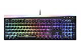 i-rocks K71M RGB Mechanical Gaming Keyboard with Media Control Knob, Outemu Switches (Blue), 104 Keys w/Full NKRO, PBT Keycaps, Multimedia Hotkeys, Detachable USB-C Cable and Onboard Storage, Black