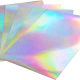 20 Sheets Holographic Sticker Paper 8.5x11 Inch Printable Waterproof Sticker Paper Rainbow Vinyl Sticker Paper for Inkjet or Laser Printer