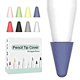 OneCut 8 Pcs Silicone Pencil Nib/Tip Protector Cap for Drawing Noiseless Compatible for Apple Pencil 1st/2nd Replacement Non-Slip Writing Nib/Tip Protector (Mixed Color)