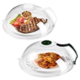 Microwave Splatter Cover, Microwave Cover for Foods BPA-Free, Microwave Plate Cover Guard Lid with Handle, Hanging Hole and Adjustable Steam Vents Microwave Oven Cleaner Large-2 PACK