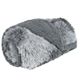 PetAmi Fluffy Waterproof Dog Blanket | Faux Fur Pet Fleece Shag Throw for Dogs and Cats | Fuzzy Furry Soft Plush Sherpa Throw Furniture Protector Sofa Couch Bed (Tie-Dye Gray, 29x40)