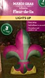 Way to Celebrate Mardi Gras Inflatable Fleur de Lis, 3', Green and Purple