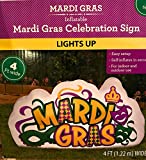 Way to Celebrate Inflatable Mardi Gras Celebration Sign, 4'